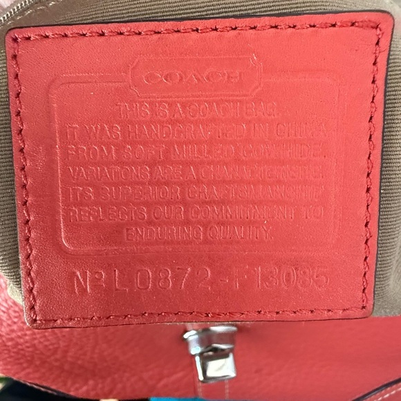 Coach 2008 Hampton Flap VGUC Pebbled Leather Convertible Crossbody Orange/Salmon - Picture 6 of 8